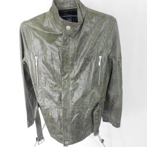 Leather Jacket Women's M 100% genuine Gray Doma